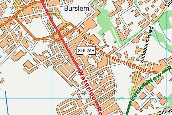 ST6 2AH map - OS VectorMap District (Ordnance Survey)