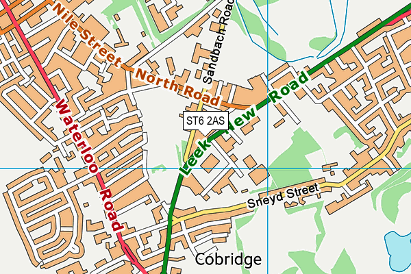 ST6 2AS map - OS VectorMap District (Ordnance Survey)