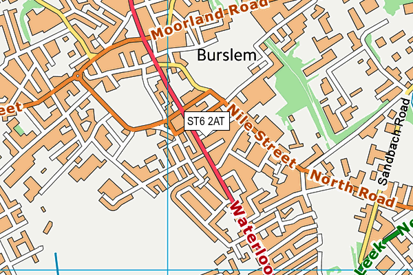 ST6 2AT map - OS VectorMap District (Ordnance Survey)