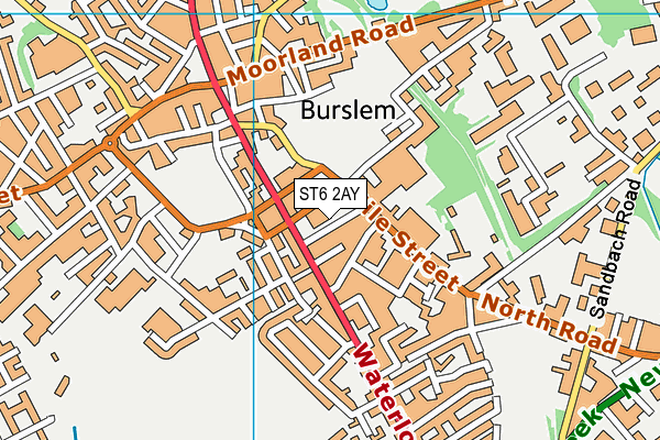 ST6 2AY map - OS VectorMap District (Ordnance Survey)