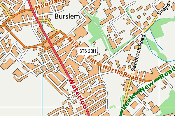 ST6 2BH map - OS VectorMap District (Ordnance Survey)