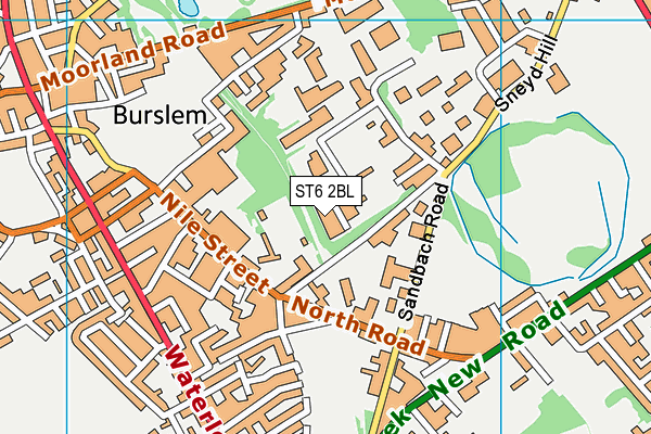 ST6 2BL map - OS VectorMap District (Ordnance Survey)