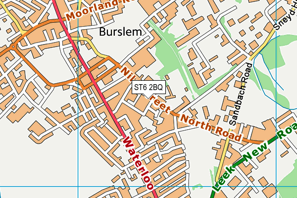 ST6 2BQ map - OS VectorMap District (Ordnance Survey)