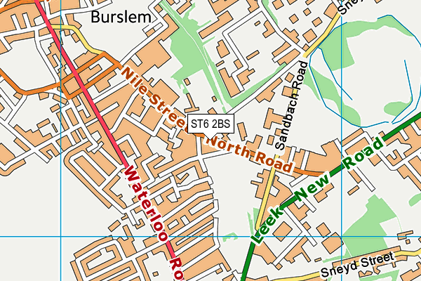 ST6 2BS map - OS VectorMap District (Ordnance Survey)