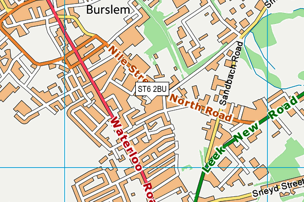 ST6 2BU map - OS VectorMap District (Ordnance Survey)