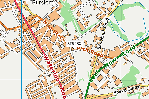 Cobridge Park map (ST6 2BX) - OS VectorMap District (Ordnance Survey)