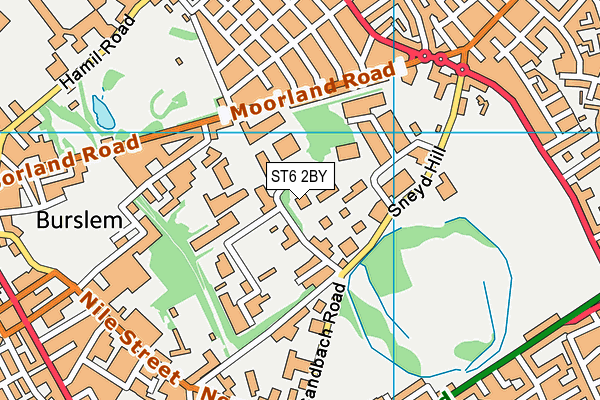 ST6 2BY map - OS VectorMap District (Ordnance Survey)