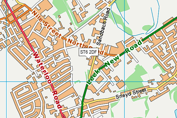 ST6 2DF map - OS VectorMap District (Ordnance Survey)