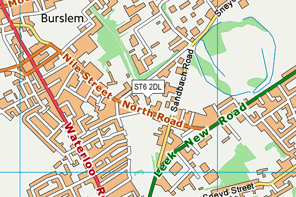 ST6 2DL map - OS VectorMap District (Ordnance Survey)