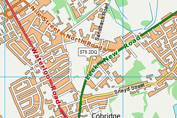 ST6 2DQ map - OS VectorMap District (Ordnance Survey)