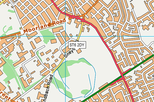 ST6 2DY map - OS VectorMap District (Ordnance Survey)