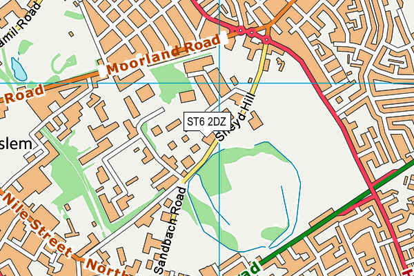 ST6 2DZ map - OS VectorMap District (Ordnance Survey)