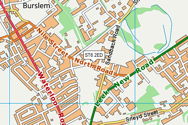 ST6 2ED map - OS VectorMap District (Ordnance Survey)