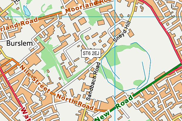 ST6 2EJ map - OS VectorMap District (Ordnance Survey)