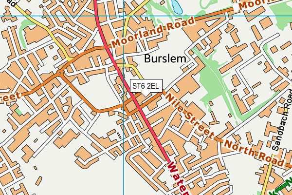 ST6 2EL map - OS VectorMap District (Ordnance Survey)