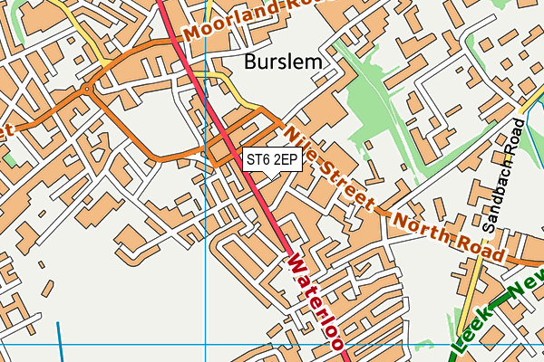 ST6 2EP map - OS VectorMap District (Ordnance Survey)