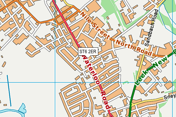 ST6 2ER map - OS VectorMap District (Ordnance Survey)