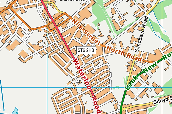 ST6 2HB map - OS VectorMap District (Ordnance Survey)