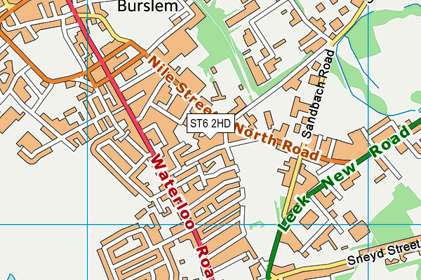 ST6 2HD map - OS VectorMap District (Ordnance Survey)