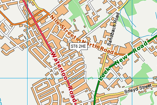 ST6 2HE map - OS VectorMap District (Ordnance Survey)