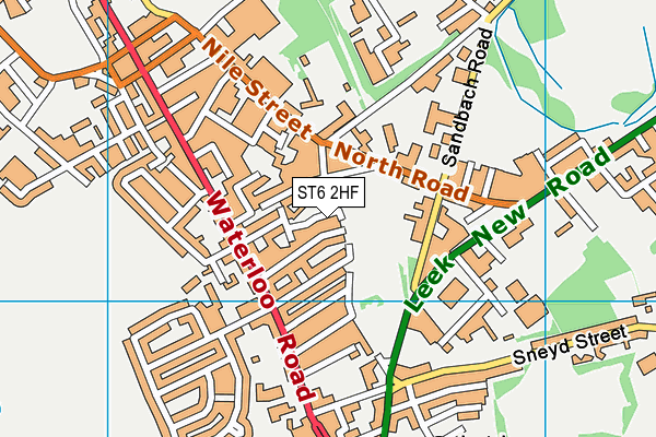 ST6 2HF map - OS VectorMap District (Ordnance Survey)