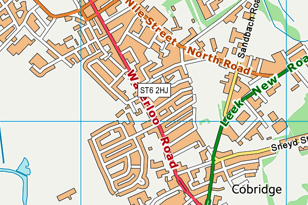 ST6 2HJ map - OS VectorMap District (Ordnance Survey)