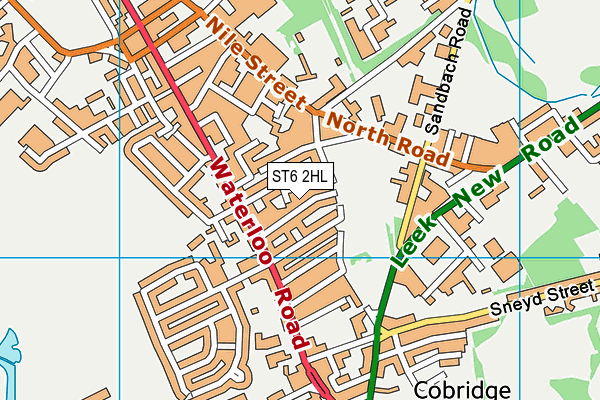 ST6 2HL map - OS VectorMap District (Ordnance Survey)
