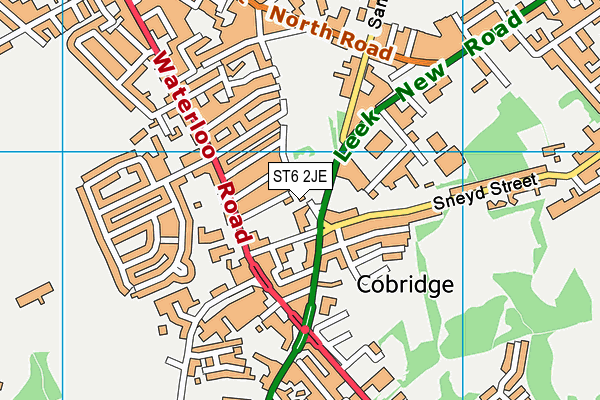 ST6 2JE map - OS VectorMap District (Ordnance Survey)