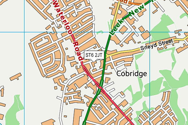 ST6 2JT map - OS VectorMap District (Ordnance Survey)