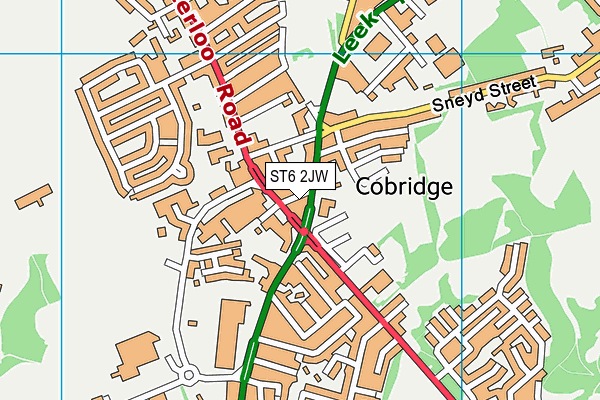 ST6 2JW map - OS VectorMap District (Ordnance Survey)