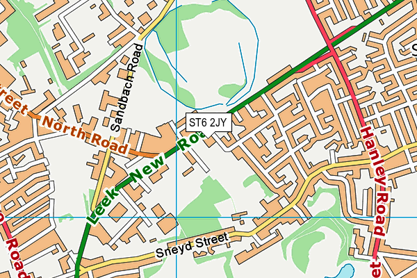 ST6 2JY map - OS VectorMap District (Ordnance Survey)