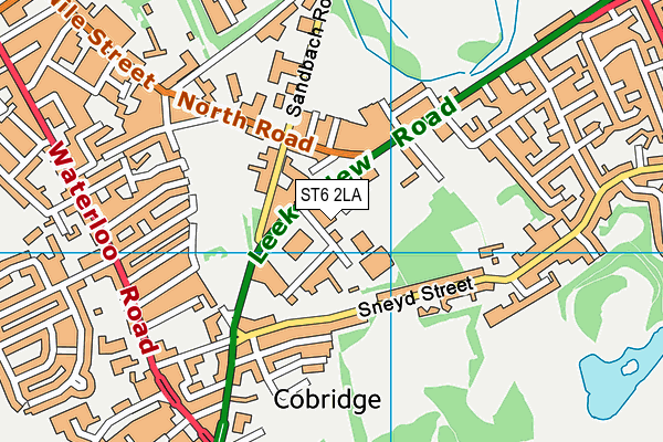 ST6 2LA map - OS VectorMap District (Ordnance Survey)