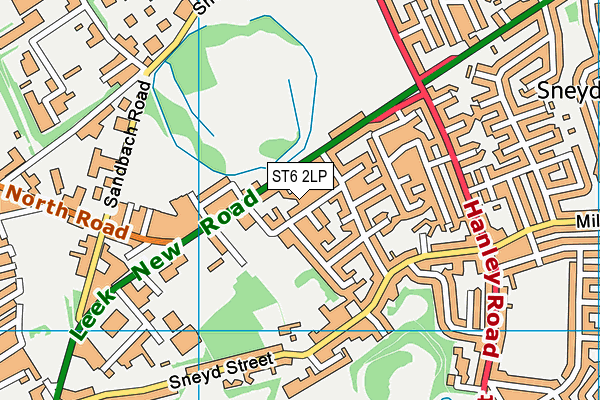 ST6 2LP map - OS VectorMap District (Ordnance Survey)