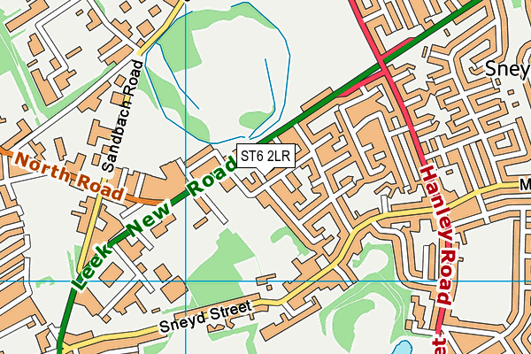 ST6 2LR map - OS VectorMap District (Ordnance Survey)