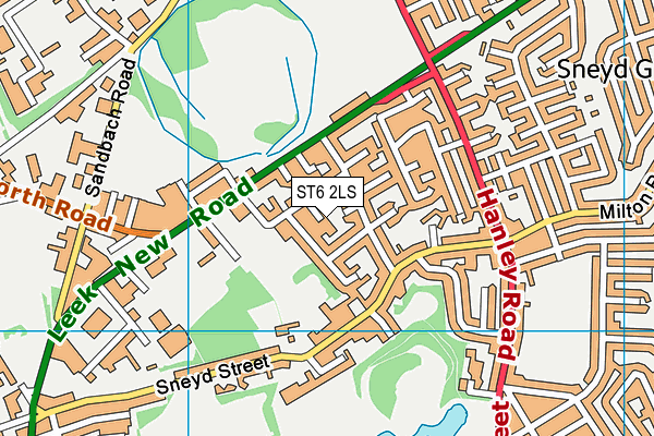 ST6 2LS map - OS VectorMap District (Ordnance Survey)