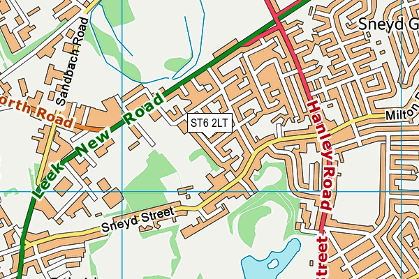 ST6 2LT map - OS VectorMap District (Ordnance Survey)