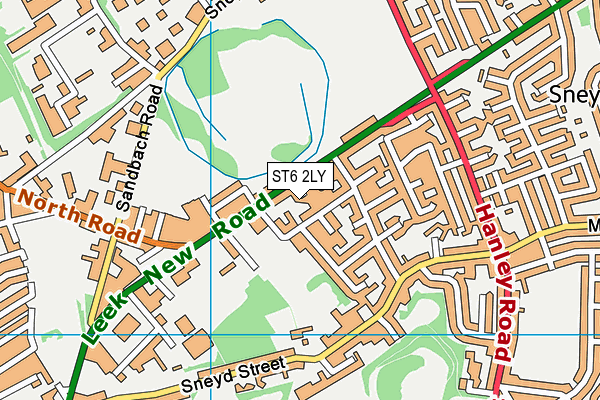 ST6 2LY map - OS VectorMap District (Ordnance Survey)