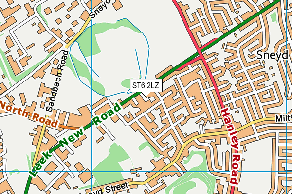 ST6 2LZ map - OS VectorMap District (Ordnance Survey)