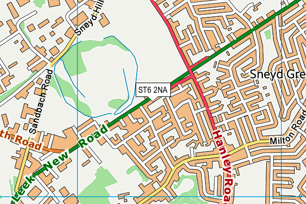 ST6 2NA map - OS VectorMap District (Ordnance Survey)