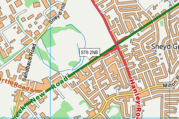 ST6 2NB map - OS VectorMap District (Ordnance Survey)