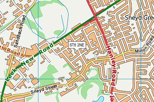 ST6 2NE map - OS VectorMap District (Ordnance Survey)