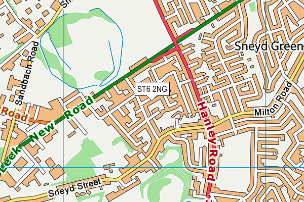 ST6 2NG map - OS VectorMap District (Ordnance Survey)