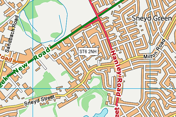 ST6 2NH map - OS VectorMap District (Ordnance Survey)