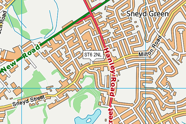 ST6 2NL map - OS VectorMap District (Ordnance Survey)