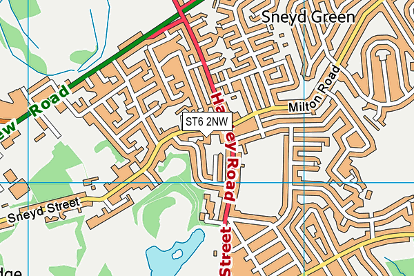 ST6 2NW map - OS VectorMap District (Ordnance Survey)