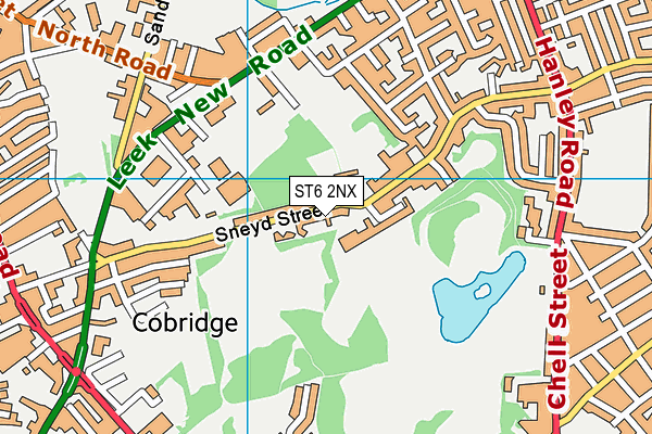 ST6 2NX map - OS VectorMap District (Ordnance Survey)