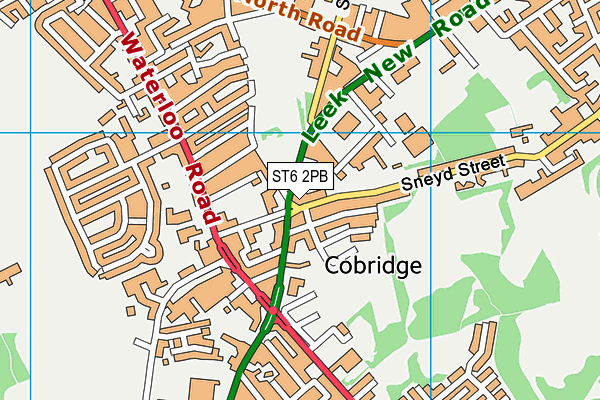 ST6 2PB map - OS VectorMap District (Ordnance Survey)