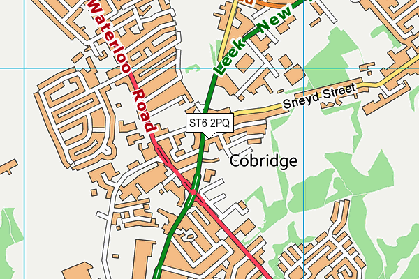 ST6 2PQ map - OS VectorMap District (Ordnance Survey)