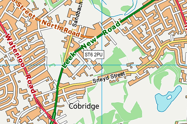 ST6 2PU map - OS VectorMap District (Ordnance Survey)