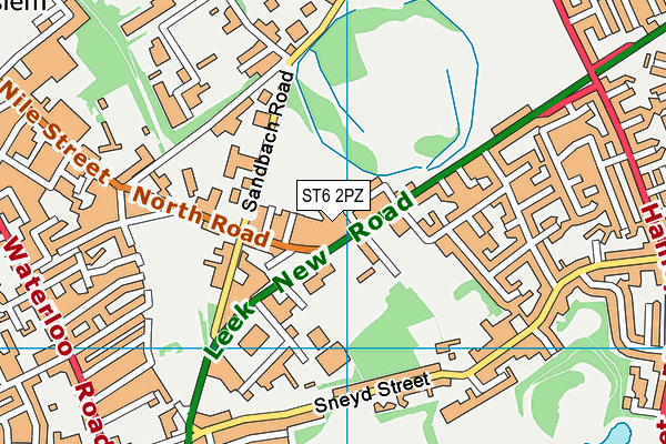 ST6 2PZ map - OS VectorMap District (Ordnance Survey)